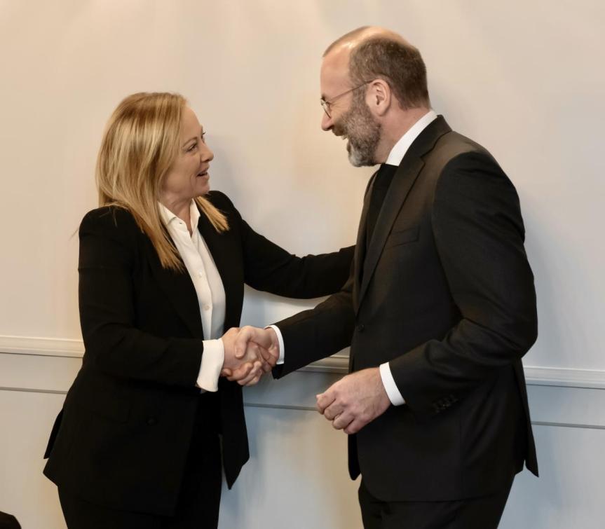 Italia: Il Presidente Meloni incontra il Presidente del Partito popolare europeo, Manfred&nbsp;Weber
