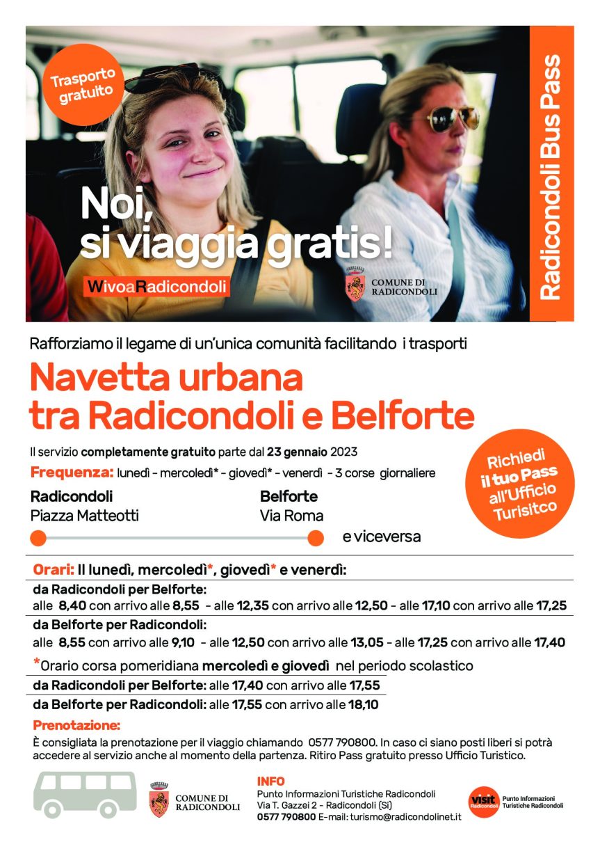 Provincia di Siena: Navetta gratuita tra Radicondoli e&nbsp;Belforte