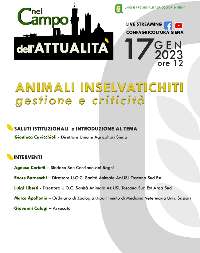 Siena: Upa organizza “Animali inselvatichiti gestione e&nbsp;criticità”