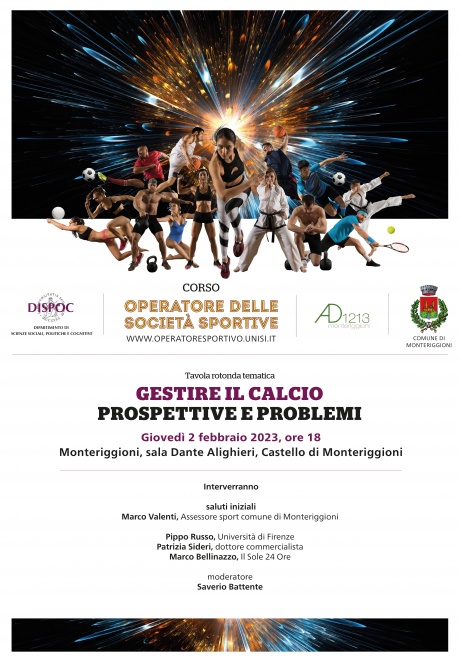 Provincia di Siena, “Gestire il calcio. Prospettive e problemi”: Dibattito al Castello di&nbsp;Monteriggioni