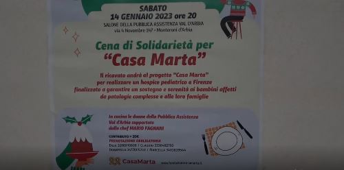 Provincia di Siena: Unicoop Firenze Valdarbia, cena a sostegno di Casa Marta, primo hospice pediatrico in&nbsp;Toscana