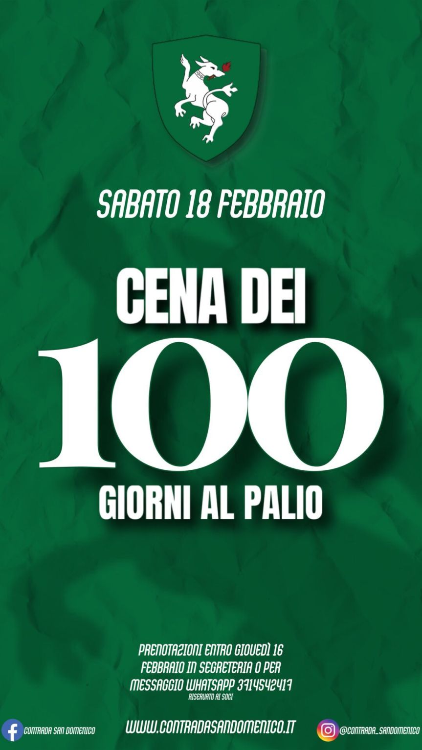 Palio di Legnano: 18/02 Cena 100 giorni al&nbsp;Palio