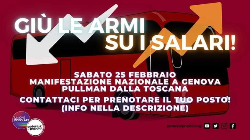 Siena: Potere al Popolo partecipa a “Abbassate le armi, alzate i&nbsp;salari!”