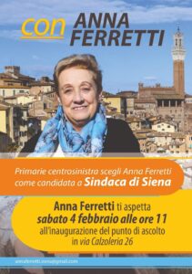 Siena: Anna Ferretti inaugura il punto d’incontro in&nbsp;Calzoleria