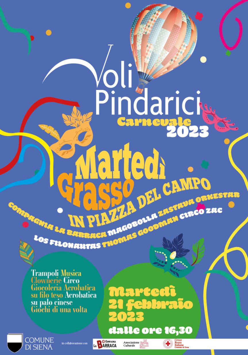 Siena: Piazza del Campo  Maschere, spettacoli e magia con “Voli Pindarici – Carnevale&nbsp;2023”