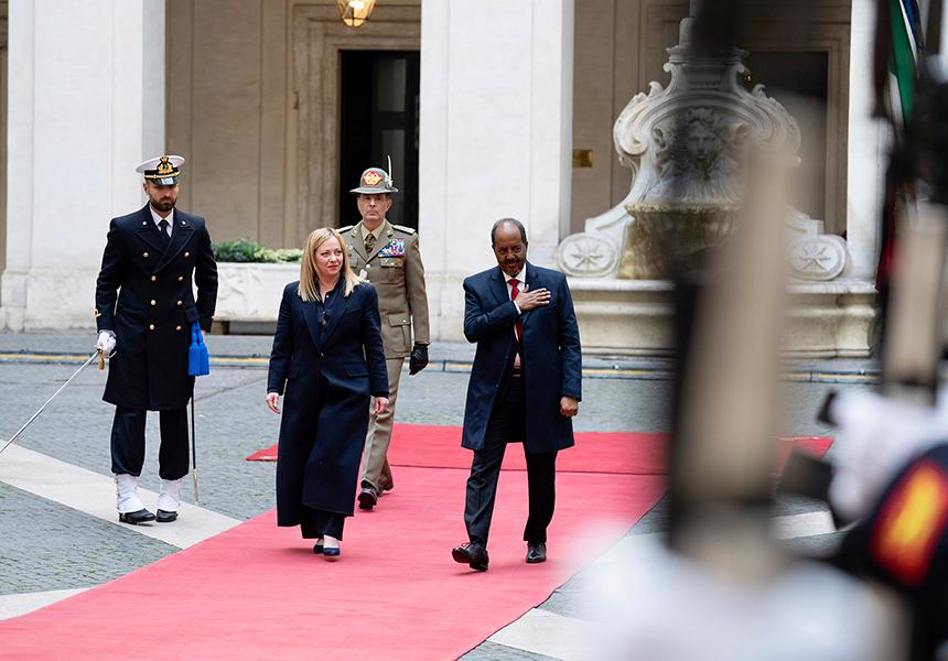 Italia: Il Presidente Meloni incontra il Presidente della Repubblica Federale di&nbsp;Somalia