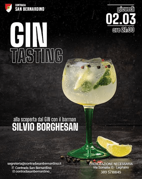 palio di legnano, Contrada San bernardino: 02/03 “Gin&nbsp;Tasting”