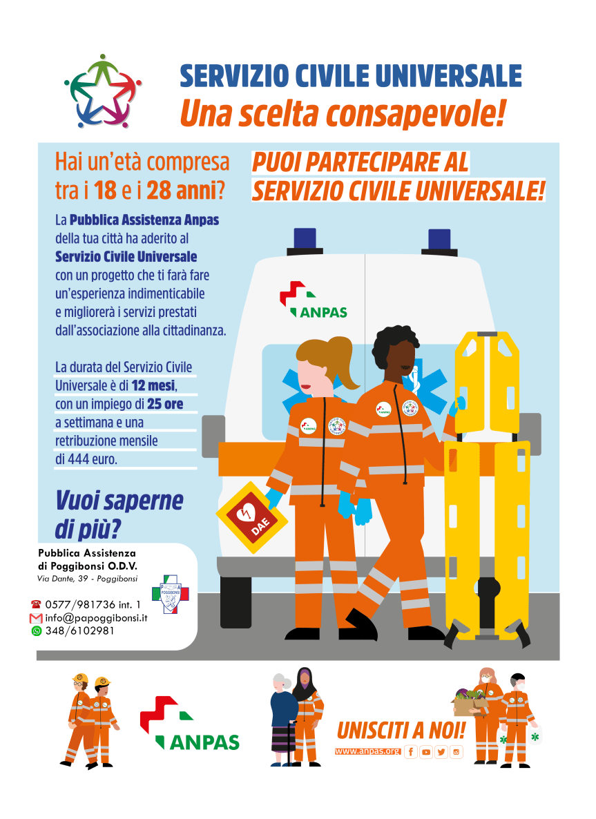 Siena, Servizio civile universale: L’invito delle Pubbliche Assistenze&nbsp;senesi