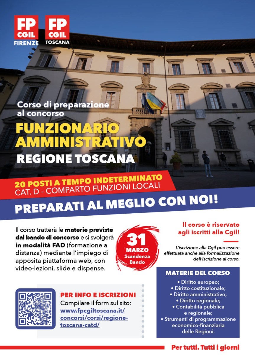 Siena: Corso Cgil in preparazione al concorso della&nbsp;Regione