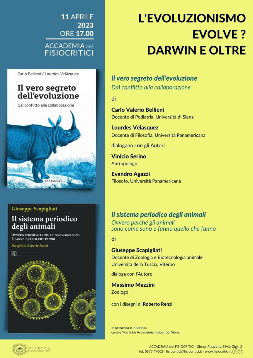 Siena, “L’evoluzionismo evolve? Darwin e oltre”: Iniziativa ai&nbsp;Fisiocritici