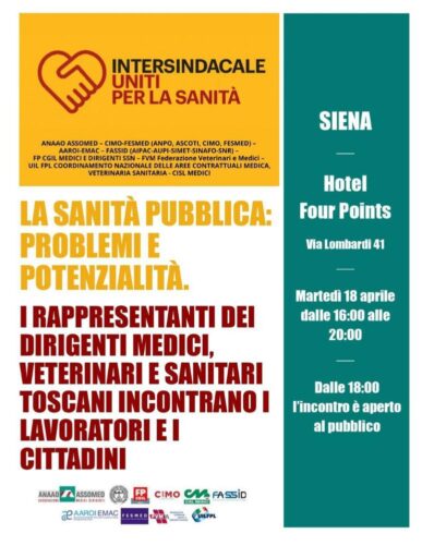 Siena, dottori, veterinari e dirigenti medici in coro: “Più soldi nella sanità italiana, siamo indietro rispetto all’Europa”