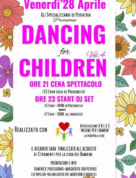 Siena, Pediatria Scotte: Solidarietà con “Dancing for Children”, evento di beneficenza a sostegno del&nbsp;reparto