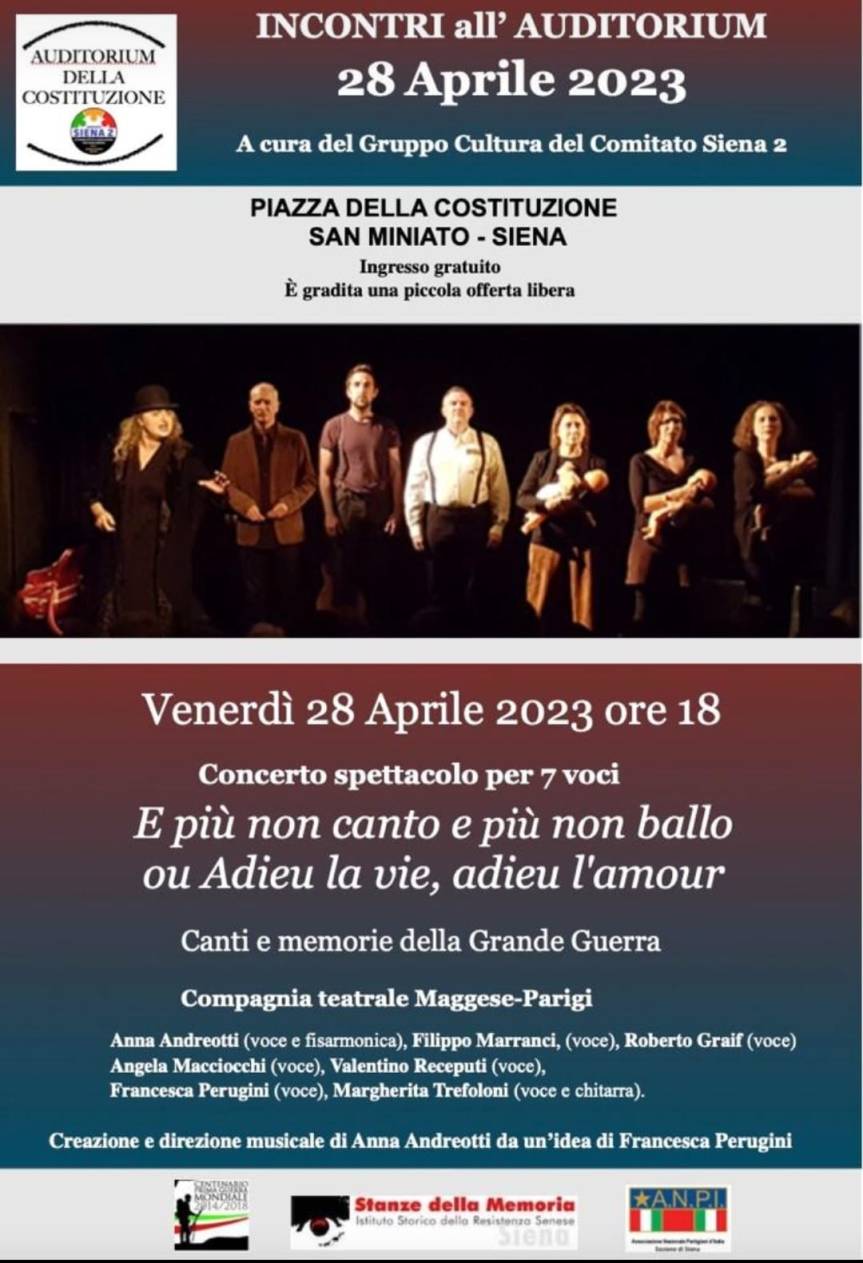 Siena: A San Miniato “Memorie e canti della prima guerra&nbsp;mondiale”