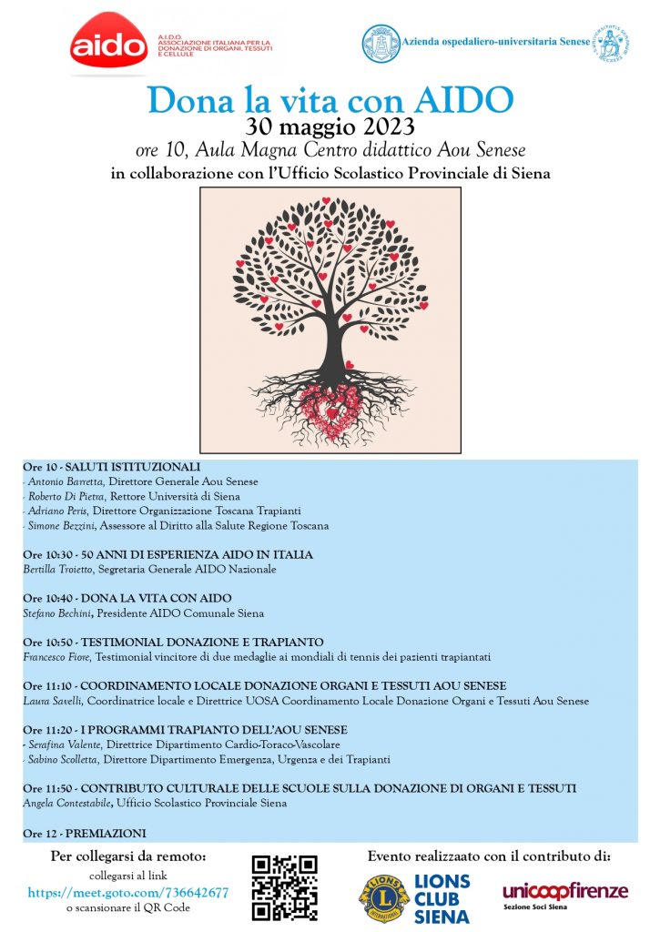 Siena, “Dona la vita con AIDO”: Seconda edizione del concorso che coinvolge le scuole&nbsp;superiori