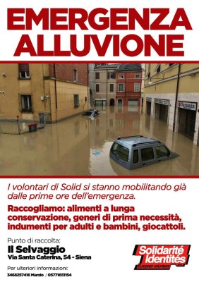 Siena, Solidarietà: Parte la raccolta in aiuto della popolazione emiliana&nbsp;alluvionata