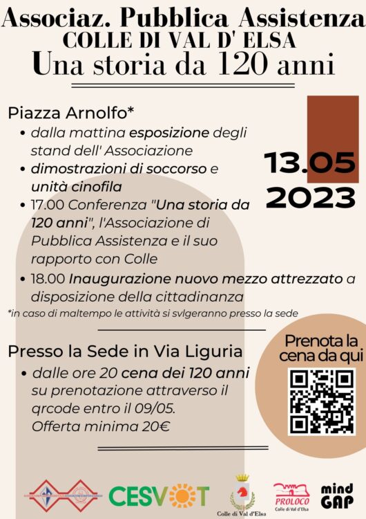 Provincia di Siena, 120 anni della Pubblica Assistenza di Colle: Il 13 maggio si&nbsp;festeggia