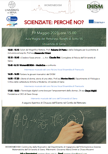 Siena: UniSi, un evento dal titolo ‘Scienziate: perché&nbsp;no?’
