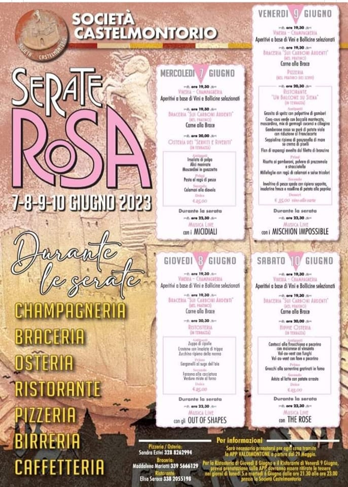 Siena, Contrada del Valdimontone: 07-10/06 Serate Rosa&nbsp;2023