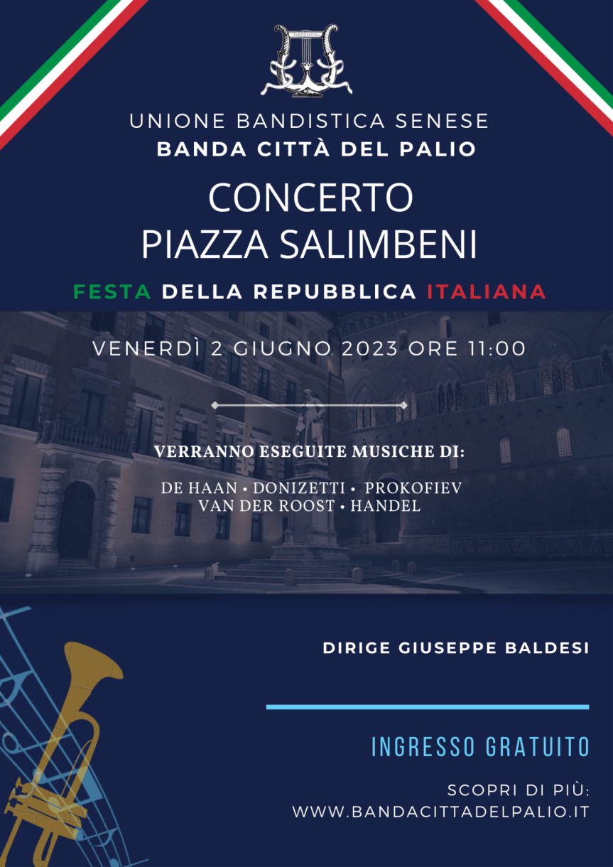 Siena: La banda Città del Palio in concerto per domani 2&nbsp;Giugno