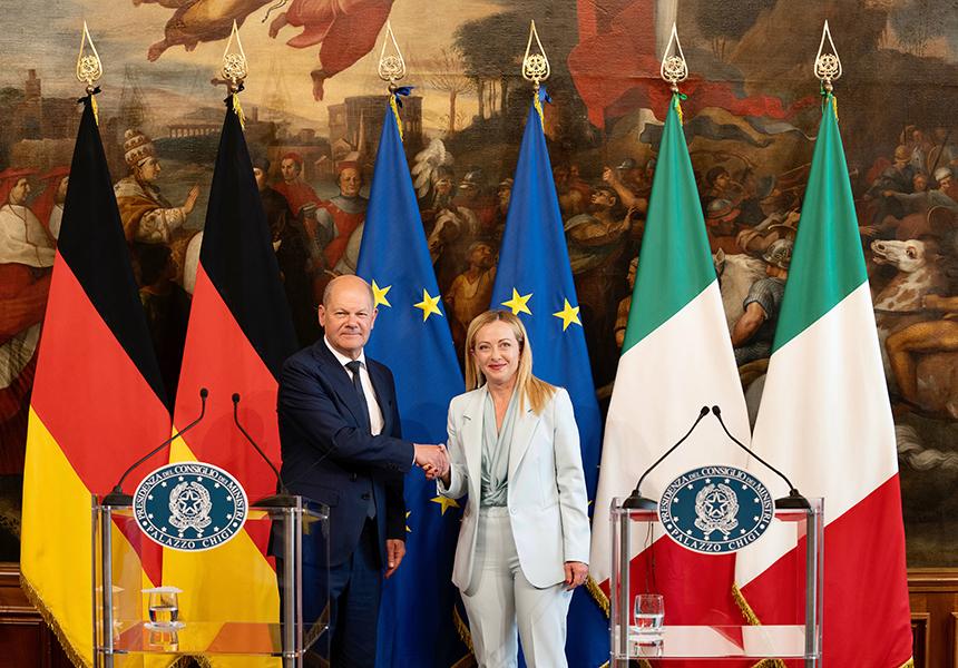 Italia: Il Presidente Meloni incontra il Cancelliere della Repubblica Federale di Germania, Olaf&nbsp;Scholz
