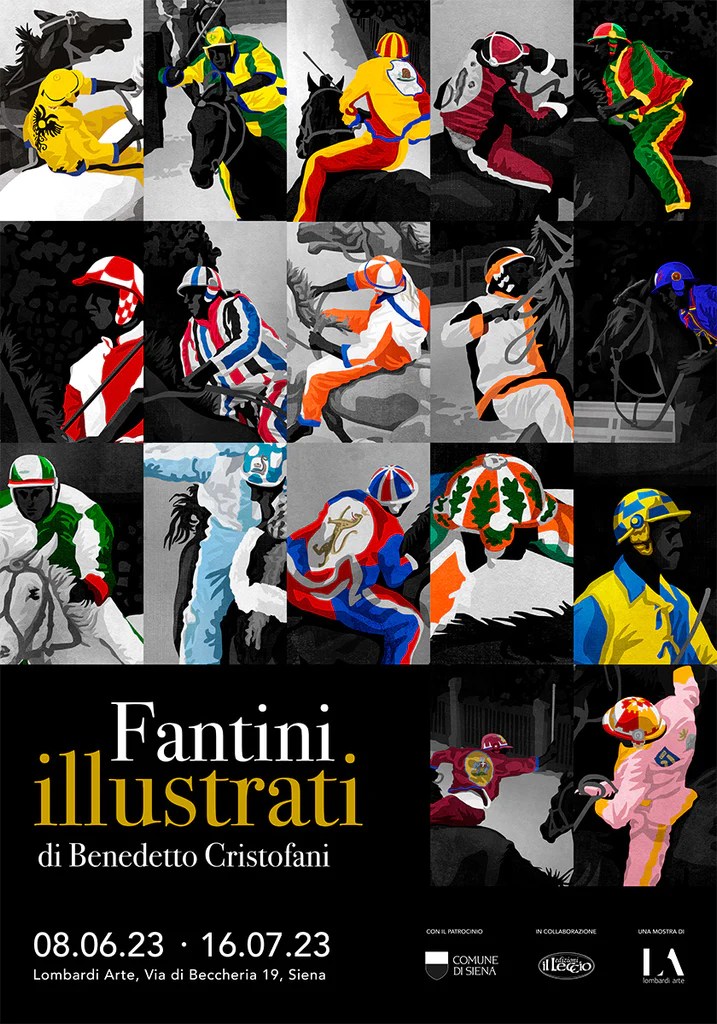 Palio di Siena, I Fantini illustrati di Benedetto Cristofani al Lombardi Arte: Quando i colori vanno oltre le&nbsp;parole