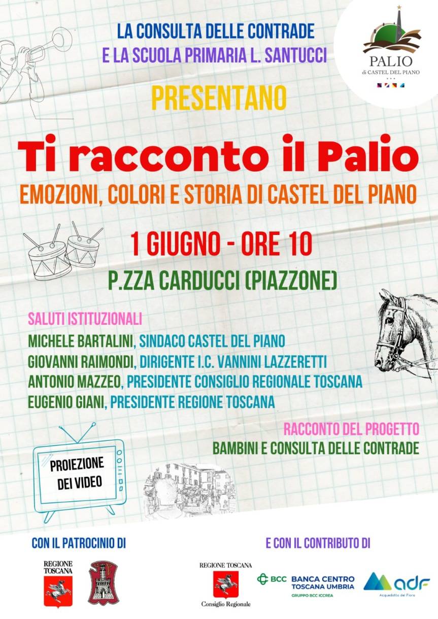 Palio di Castel del Piano: Oggi 01/06 il progetto “Ti racconto il&nbsp;Palio”