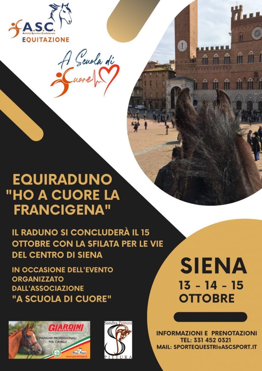 Siena: Il 13, 14 e 15 ottobre si terrà l’equiraduno “Ho a cuore la&nbsp;Francigena”