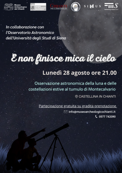 Provincia di Siena: Castellina in Chianti, lunedì 28/08 l’osservazione delle stelle dal Tumulo etrusco di Montecalvario