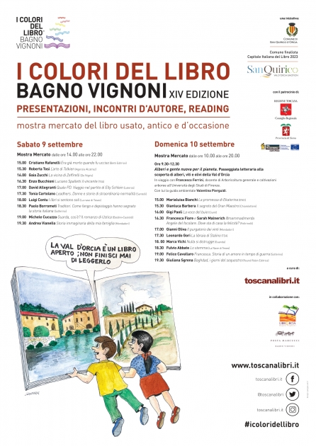 Provincia di Siena: Il 9 e il 10 settembre la quattordicesima edizione de “I colori del libro” a Bagno Vignoni