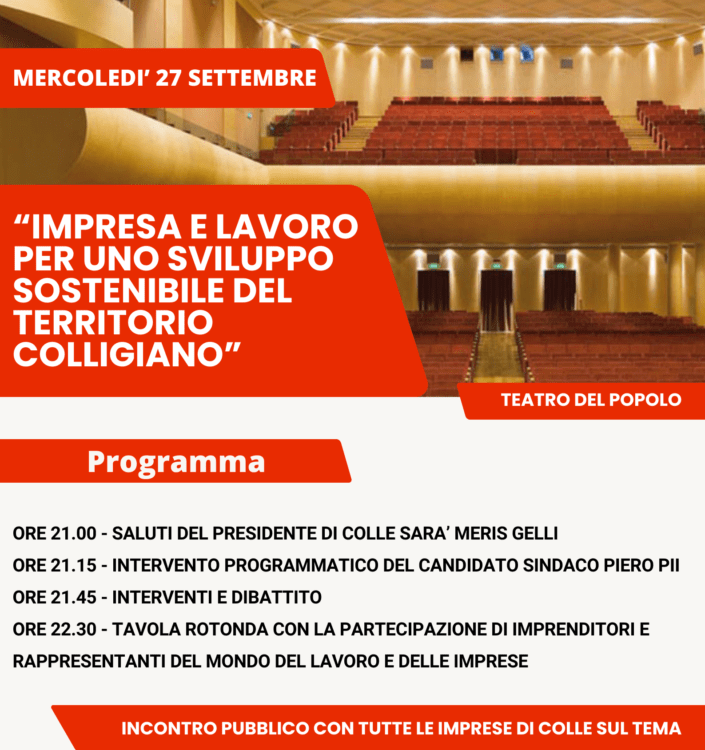 Provincia di Siena: Colle Sarà invita a “Impresa e Lavoro per uno sviluppo sostenibile del territorio&nbsp;colligiano”