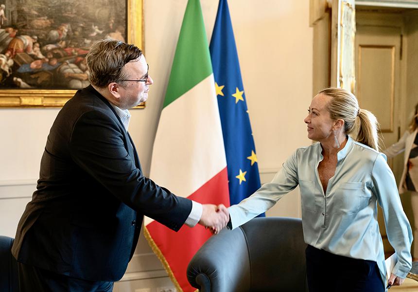 Italia: Il Presidente Meloni incontra Reid&nbsp;Hoffman