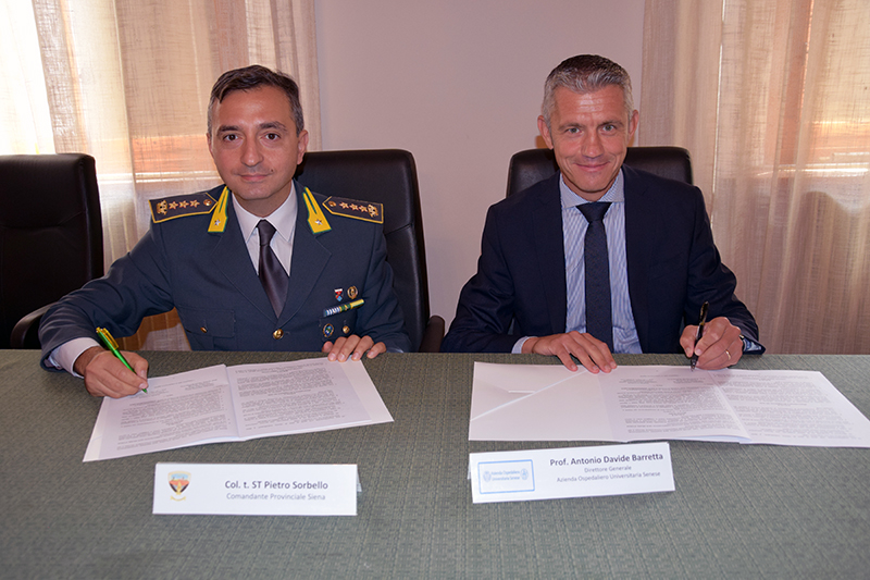 Siena, Collaborazione interistituzionale tra Guardia di Finanza e Aou Senese per l’attuazione del PNRR: siglato protocollo per prevenire possibili fenomeni di “maladministration”