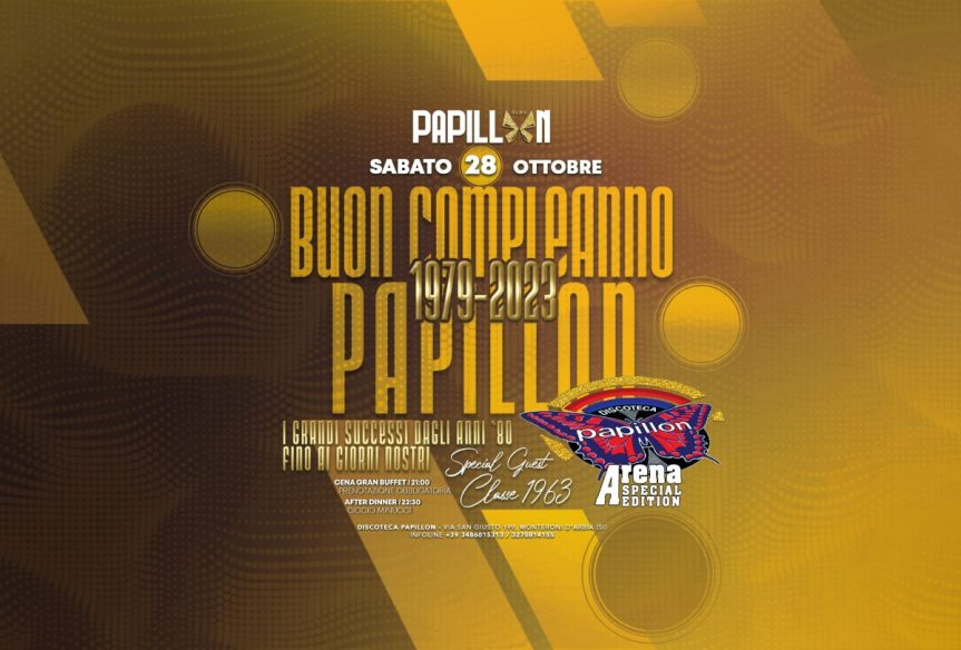 Provincia di Siena, Tanti auguri Papillon 78: sabato 28 ottobre la grande&nbsp;festa