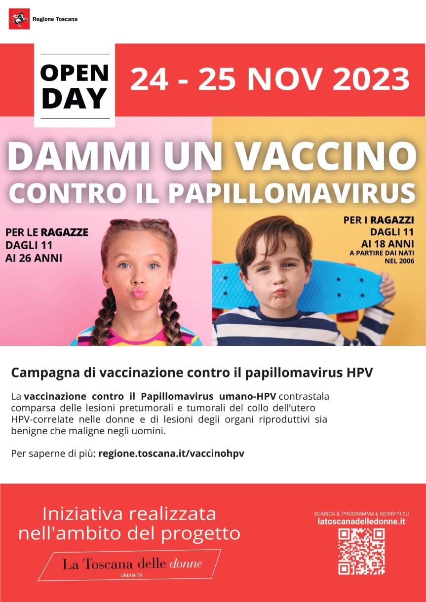 Toscana: 24 e 25 novembre Open day contro il papilloma&nbsp;virus