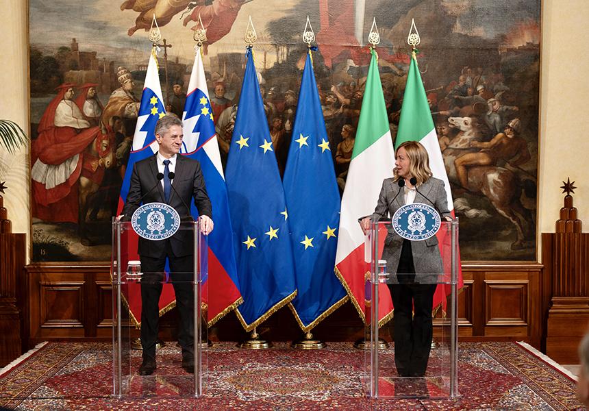 Italia: Il Presidente Meloni incontra il Primo Ministro della Repubblica di&nbsp;Slovenia