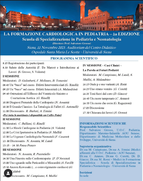SIena: La formazione cardiologica in&nbsp;Pediatria