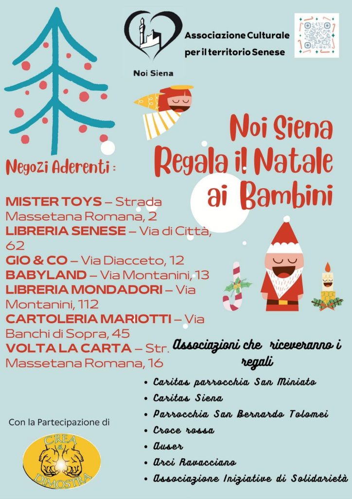 Siena: “Regala il Natale ai bambini”, l’iniziativa dell’Associazione Noi&nbsp;Siena
