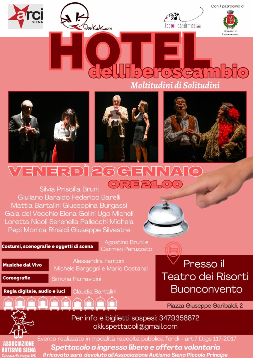 Provincia d iSiena: Teatro e solidarietà a Buonconvento Arci Siena, Topi Dalmata e Compagnia&nbsp;QKK