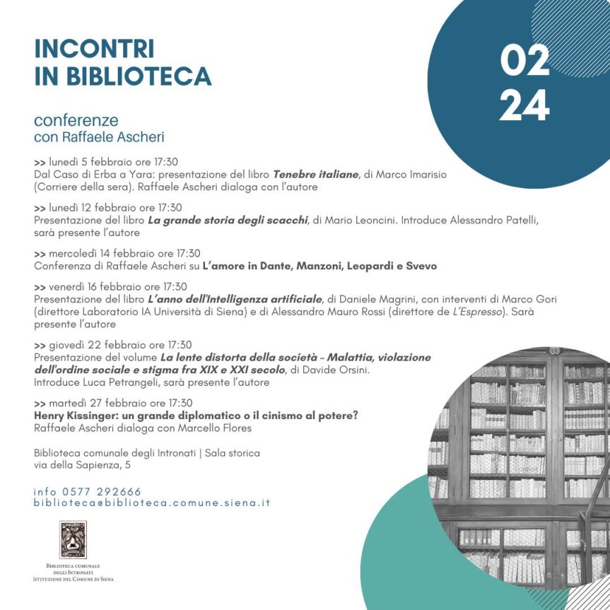 Siena: “Incontri in Biblioteca”, il 14 febbraio dedicato&nbsp;all’amore