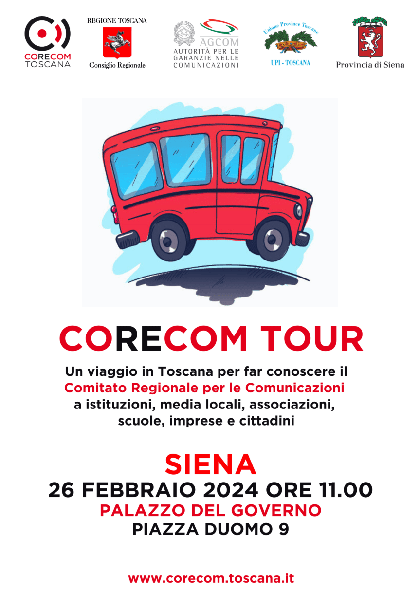 Siena: Diritti: Corecom tour, domani lunedì 26 l’ottava&nbsp;tappa