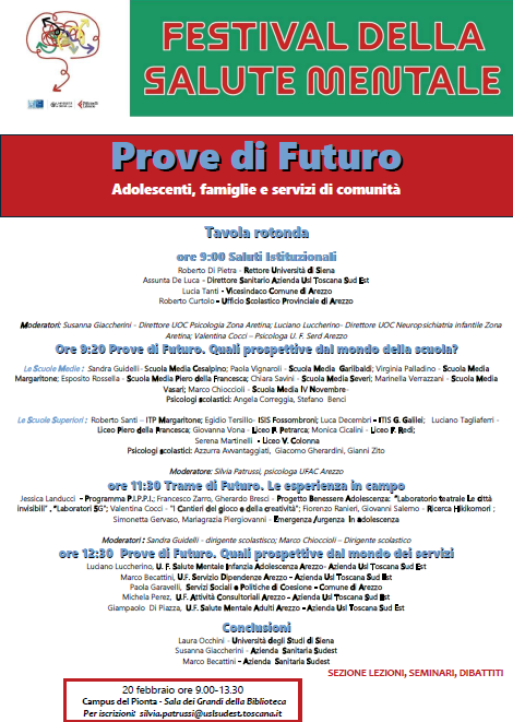 Siena: Festival della Salute Mentale, due incontri con psicologi e psicoterapeuti Asl&nbsp;Tse