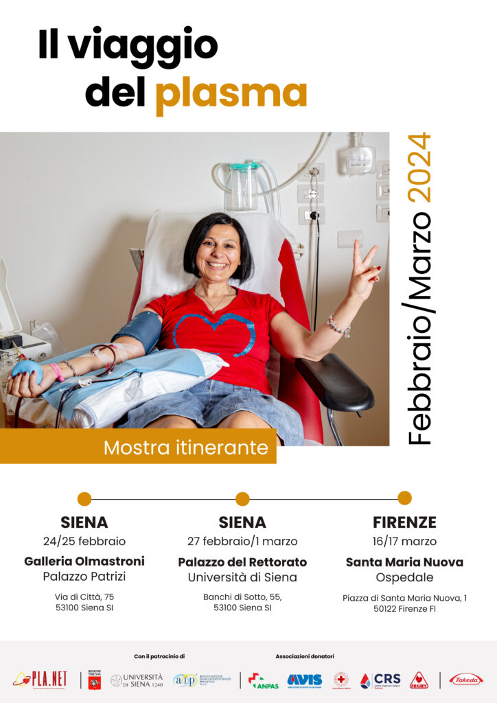 Siena: “Il Viaggio del Plasma”, una mostra per sensibilizzare sulle&nbsp;donazioni