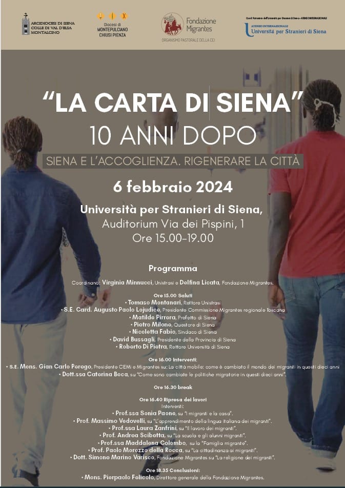 Siena, “Carta di Siena, dieci anni dopo”: martedì 06/02 convegno all’Università per&nbsp;Stranieri
