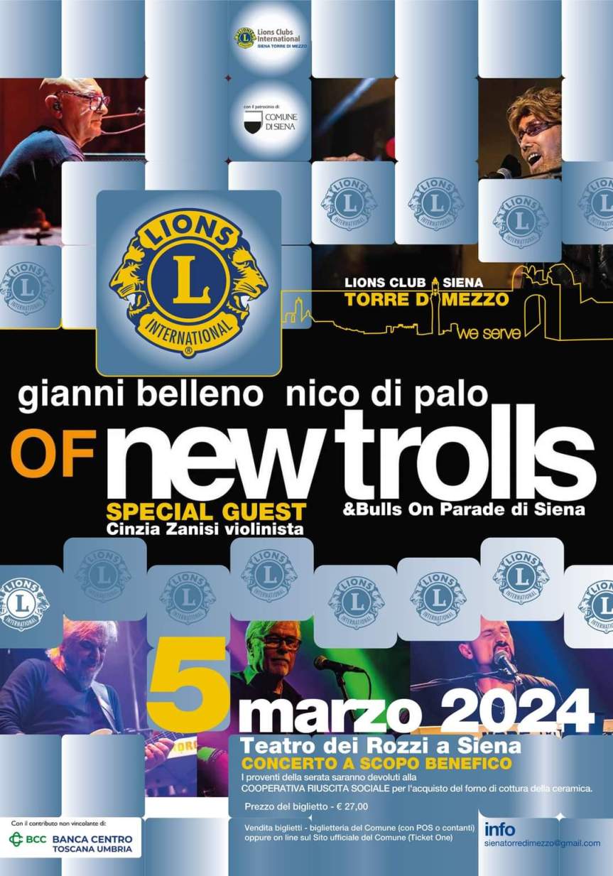 Siena: New Trolls, concerto di&nbsp;beneficenza
