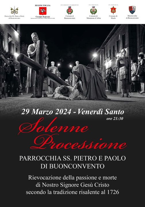 Provincia d iSiena: Buonconvento si prepara alla solenne Via Crucis in costume del Venerdì Santo