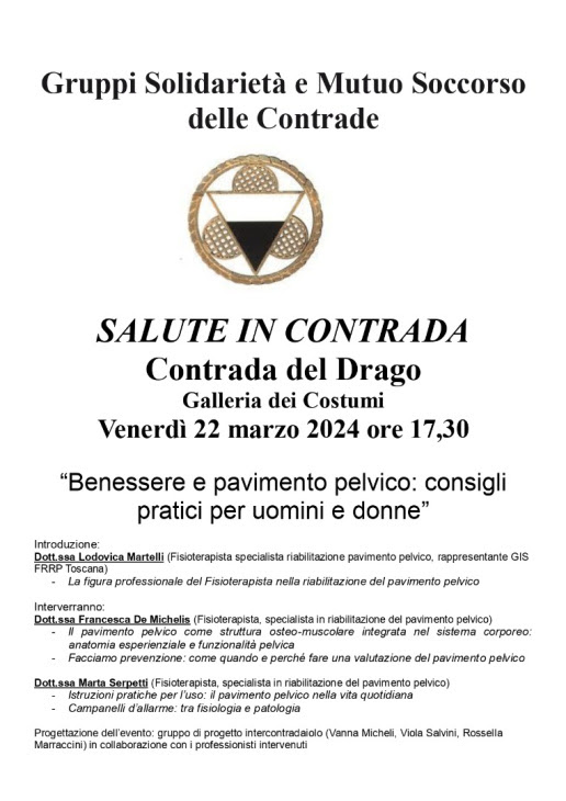 Siena, Contrada del Drago: 22/03 Benessere e pavimento pelvico