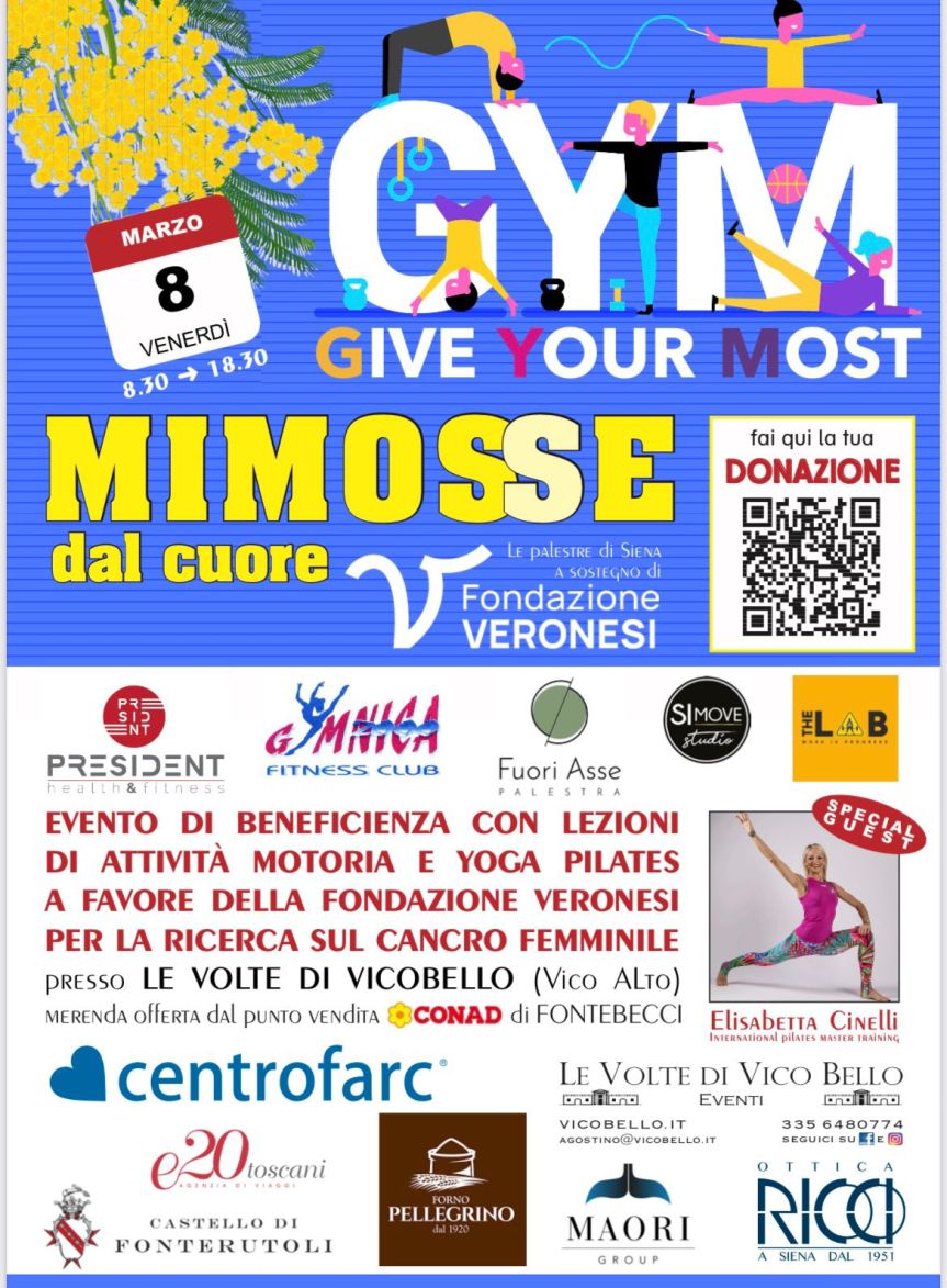 Siena, Fitness per aiutare la Fondazione Veronesi: l’8 marzo le palestre si uniscono nel nome della solidarietà