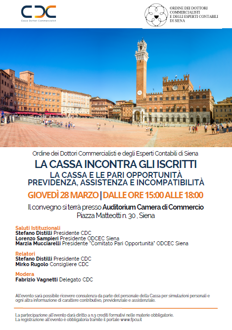 Siena, Cassa Dottori Commercialisti: Incidenza femminile superiore al valore nazionale e&nbsp;regionale