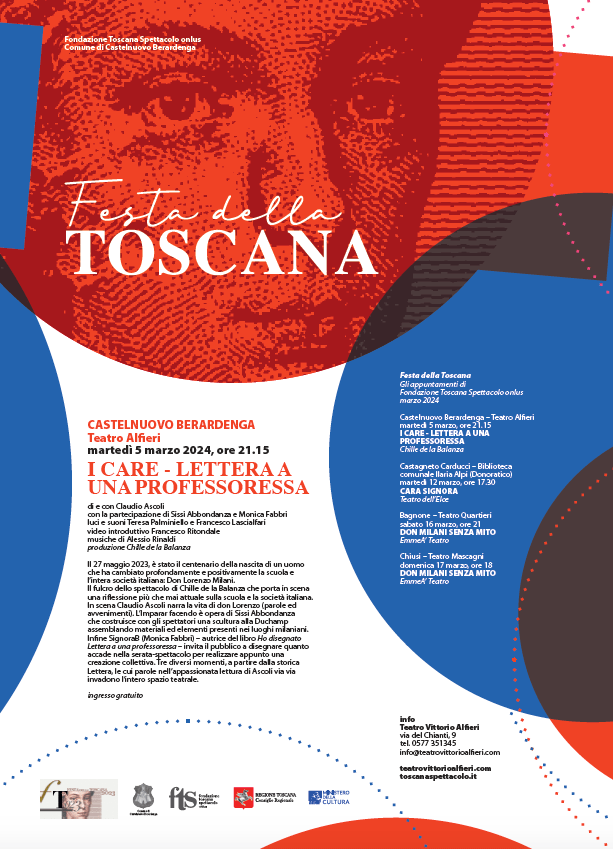 Provincia di Siena: Castelnuovo Berardenga, omaggio a Don Milani con lo spettacolo “I Care-lettera a una&nbsp;professoressa”