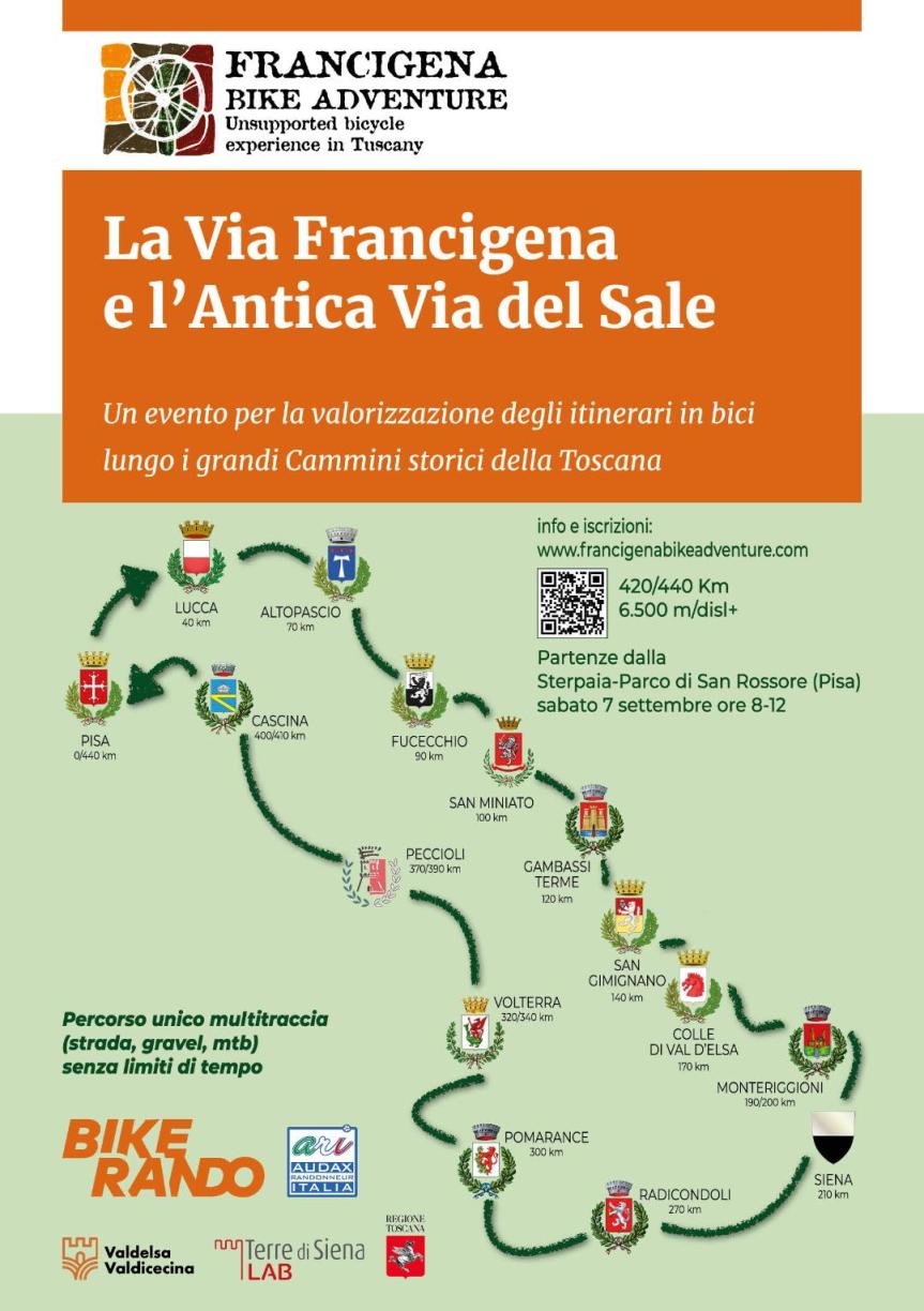 SIena, Nasce la nuova Francigena Bike Adventure: oltre 420 km tra i sentieri e le strade storiche del territorio&nbsp;toscano
